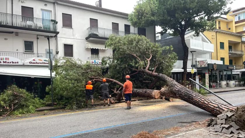 Maltempo al Centro-Nord, fulmine vicino a una scuola in Versilia: evacuati i bambini. Frane e treni cancellati a Como